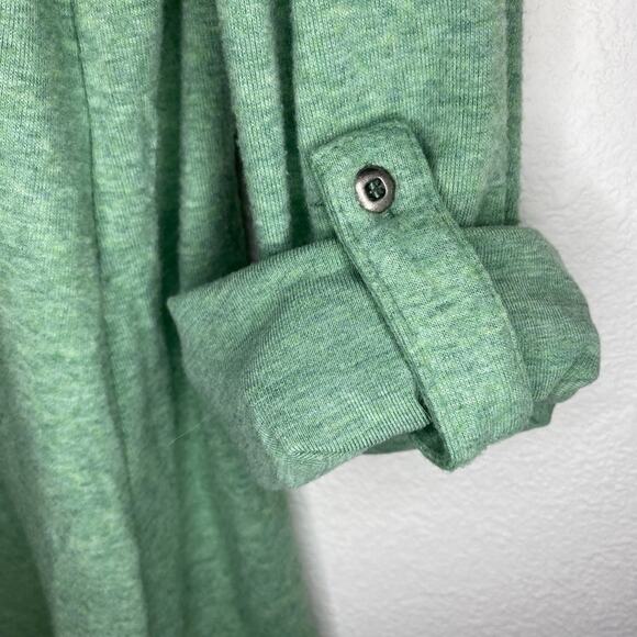 Soft Surroundings Take It Easy Green Tunic Button Up Soft Collared Cuffed Sleeve - Picture 5 of 7